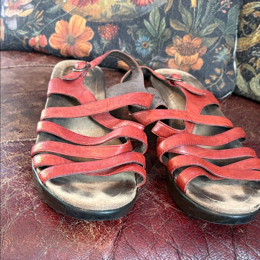 Dansko Red cris cross Sandals